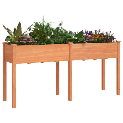Plantekasse med foring brun 161x45x76 cm heltre gran