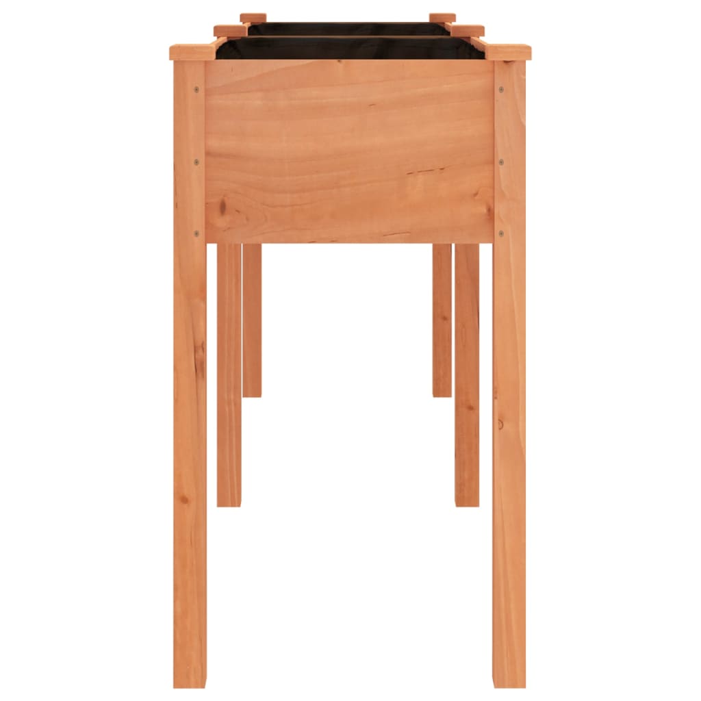 Plantekasse med foring brun 161x45x76 cm heltre gran
