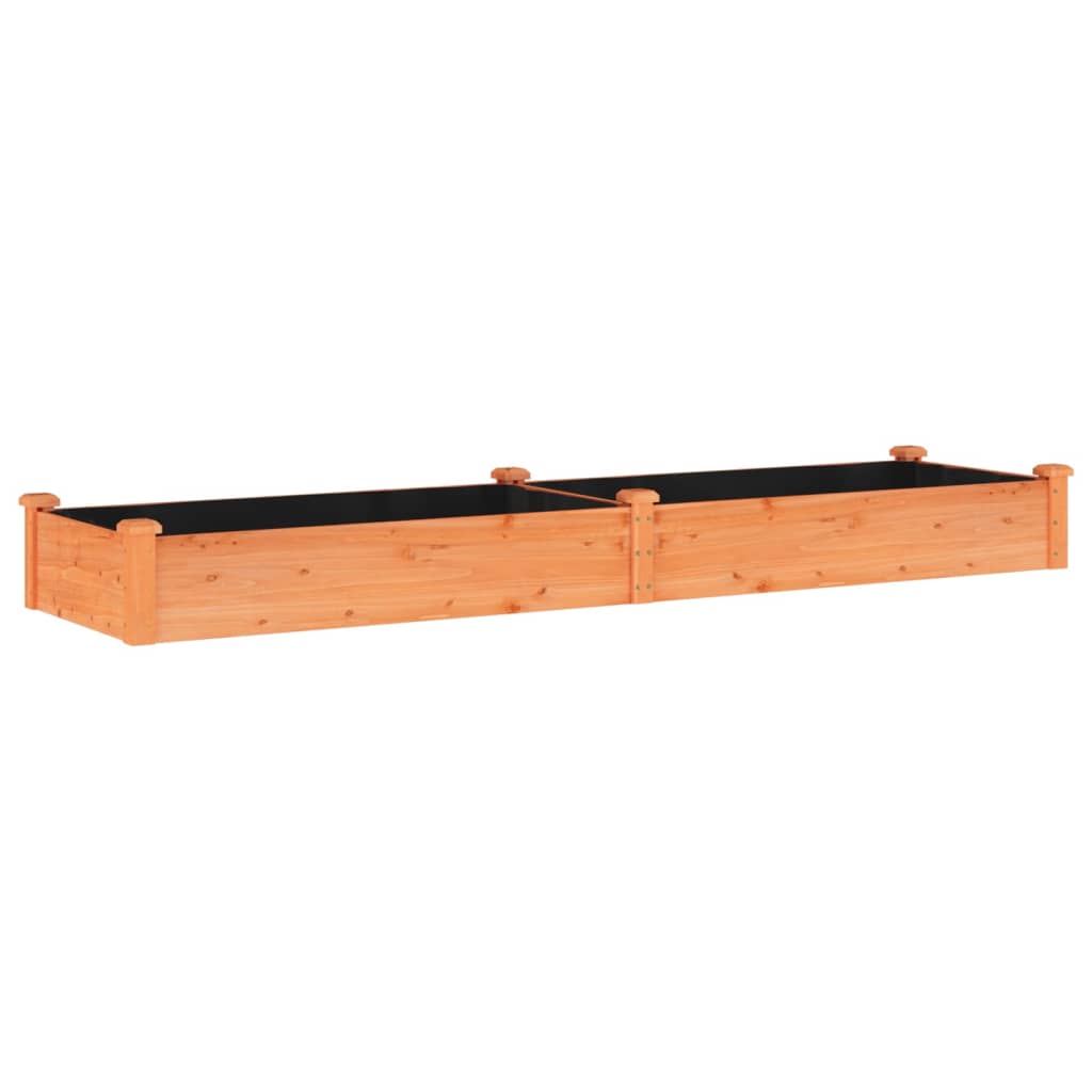 Høybed med foring brun 240x60x25 cm heltre gran