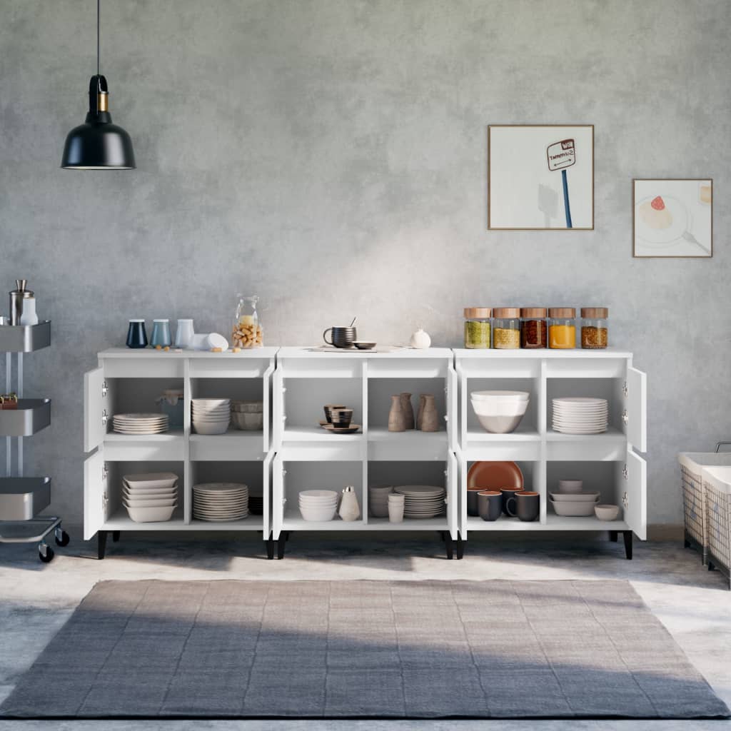 Skjenk Hvit 3 stk 60x35x70 cm