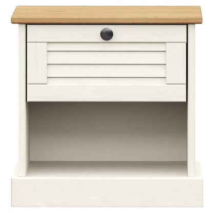 Nattbord Sengbord Hvit VIGO 42x35x42 cm heltre furu