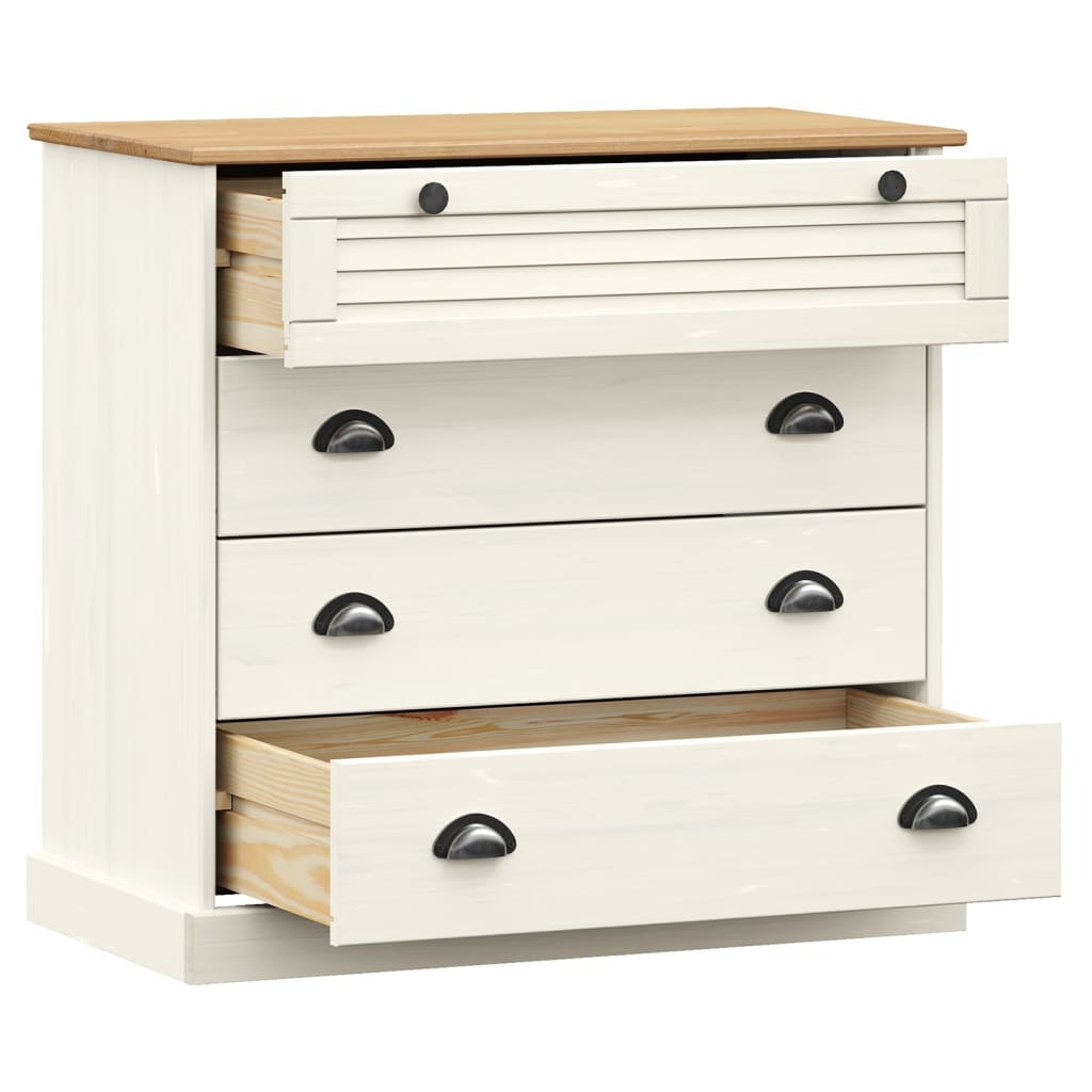 Kommode Hvit VIGO 80x40x76 cm heltre furu