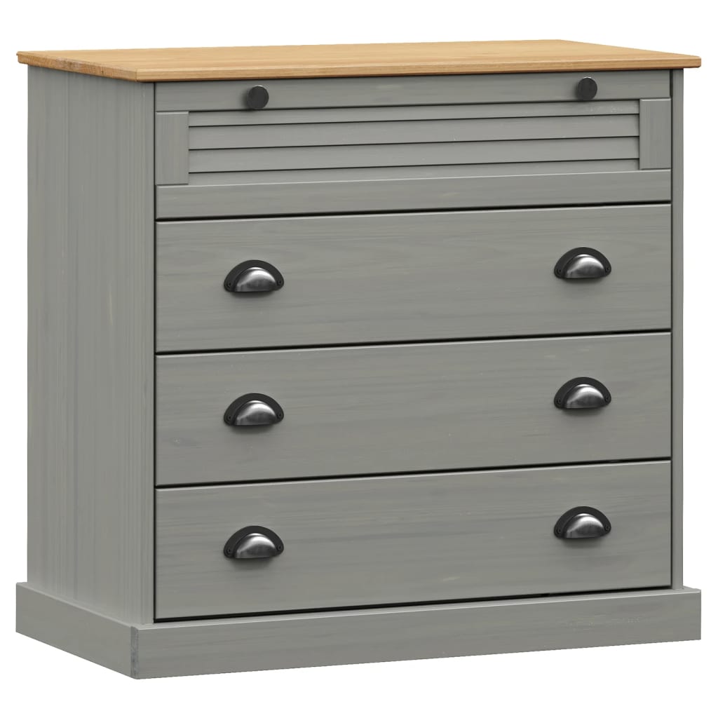 Kommode Grå VIGO 80x40x76 cm heltre furu