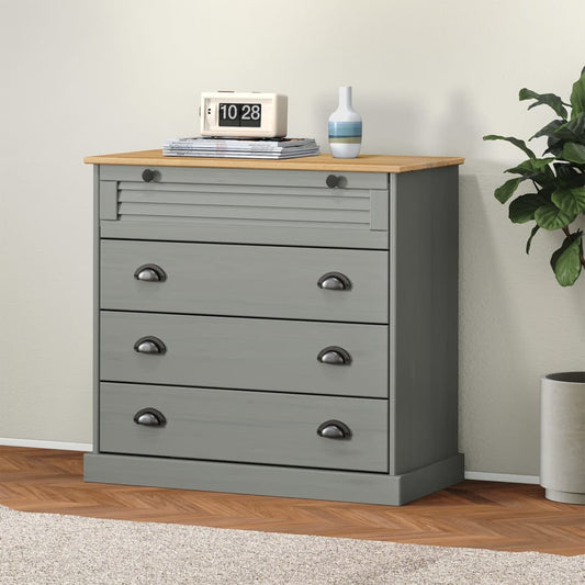 Kommode Grå VIGO 80x40x76 cm heltre furu