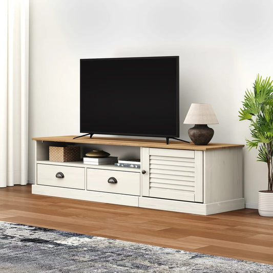 TV-Møbel Hvit TV-benk VIGO 156x40x40 cm heltre furu