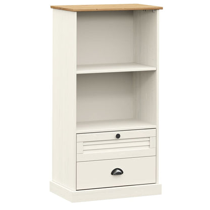 Bokhylle Hvit VIGO 60x35x114,5 cm heltre furu