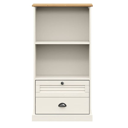 Bokhylle Hvit VIGO 60x35x114,5 cm heltre furu