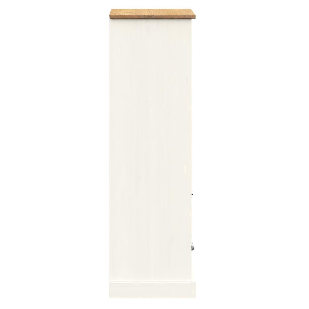 Bokhylle Hvit VIGO 60x35x114,5 cm heltre furu