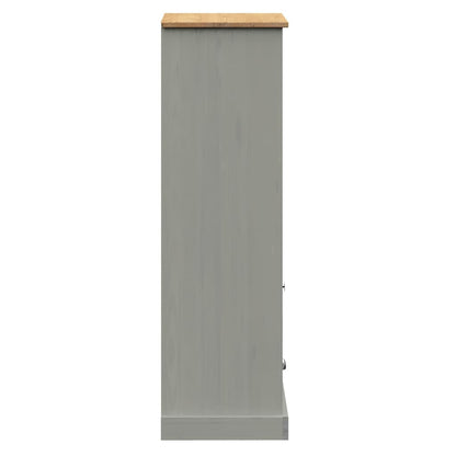 Bokhylle Grå VIGO 60x35x114,5 cm heltre furu