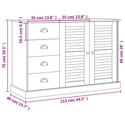 Skjenk Tre med skuffer VIGO 113x40x75 cm heltre furu