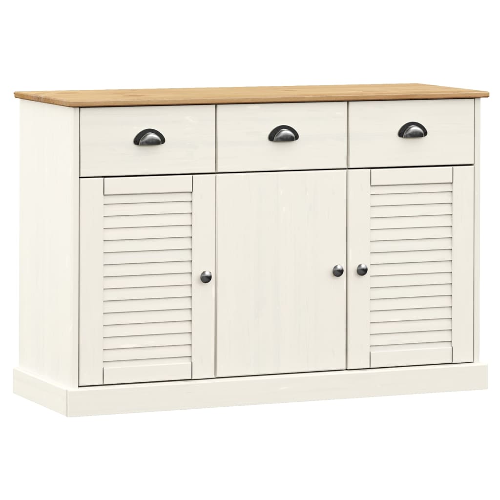Skjenk Hvit Tre heltre furu med skuffer VIGO 113x40x75 cm
