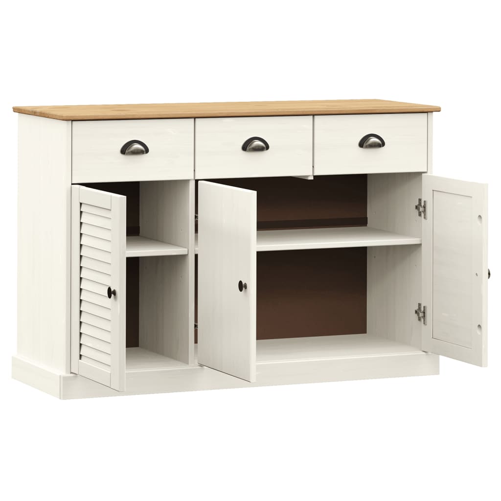 Skjenk Hvit Tre heltre furu med skuffer VIGO 113x40x75 cm