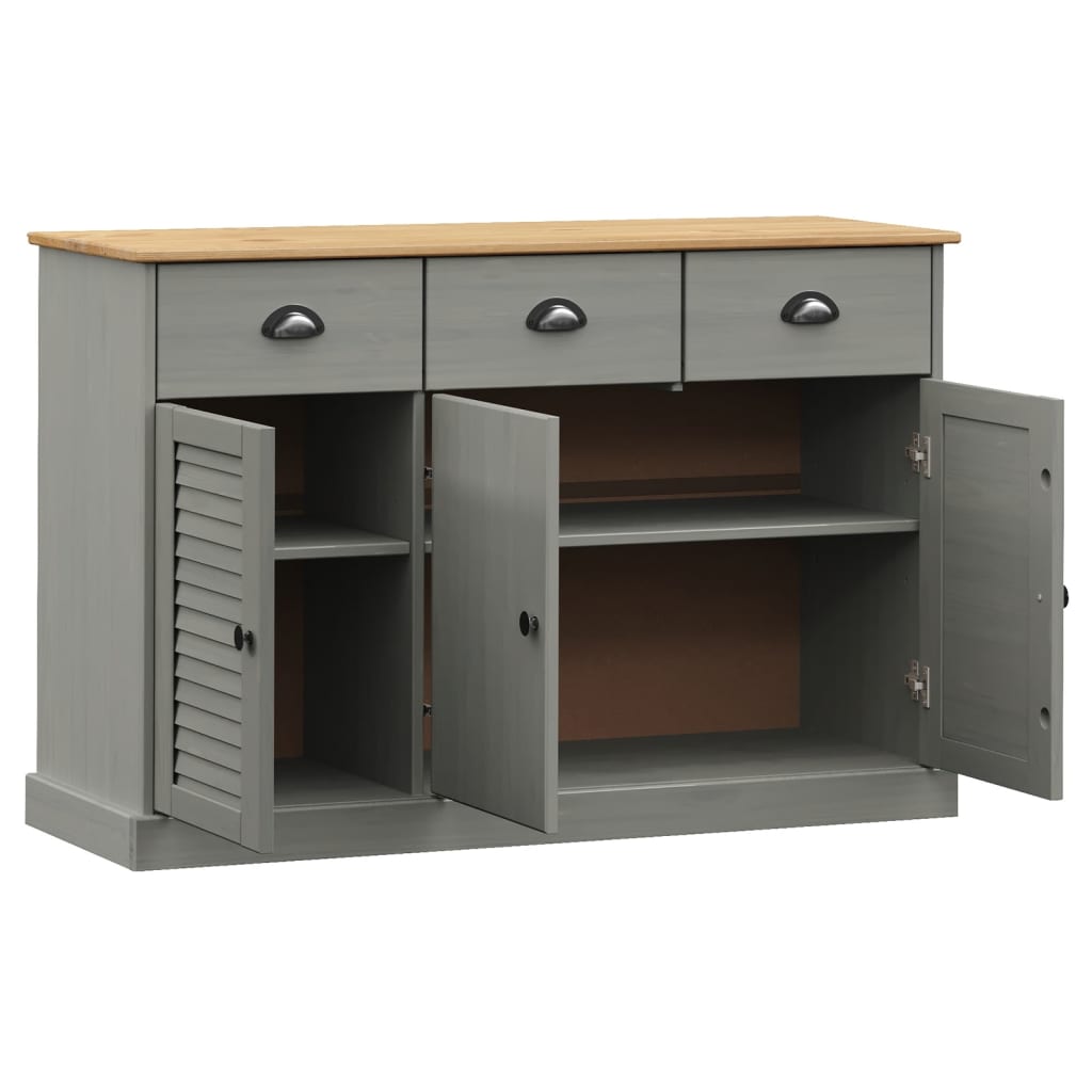 Skjenk Hvit Tre heltre furu med skuffer VIGO 113x40x75 cm