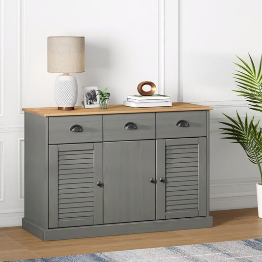 Skjenk Hvit Tre heltre furu med skuffer VIGO 113x40x75 cm