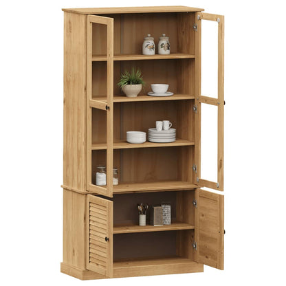Vitrineskap VIGO 85x35x170 cm heltre furu
