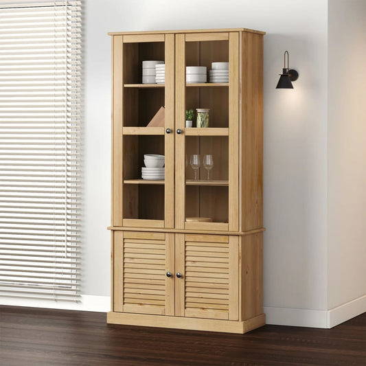 Vitrineskap VIGO 85x35x170 cm heltre furu
