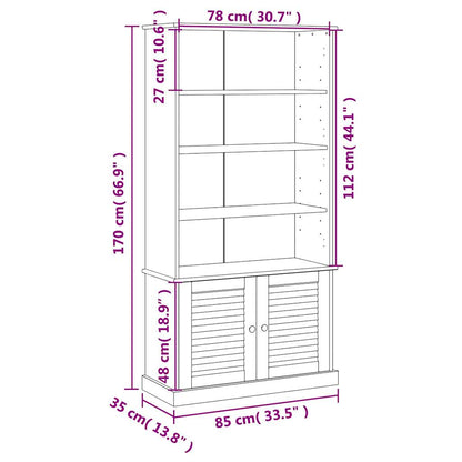 Bokhylle Tre VIGO 85x35x170 cm heltre furu