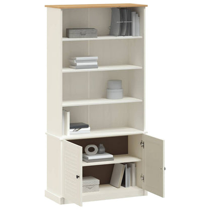 Bokhylle Hvit VIGO 85x35x170 cm heltre furu