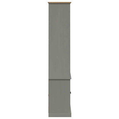 Bokhylle Grå VIGO 85x35x170 cm heltre furu