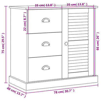 Skjenk Tre med skuffer VIGO 78x40x75 cm heltre furu