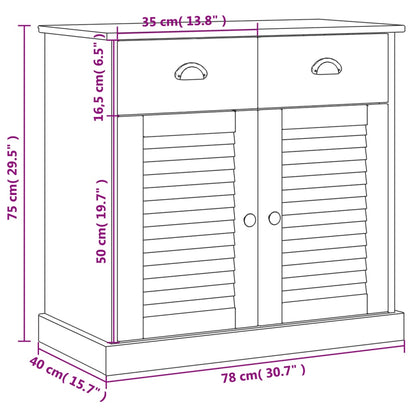 Skjenk Tre med skuffer VIGO 78x40x75 cm heltre furu