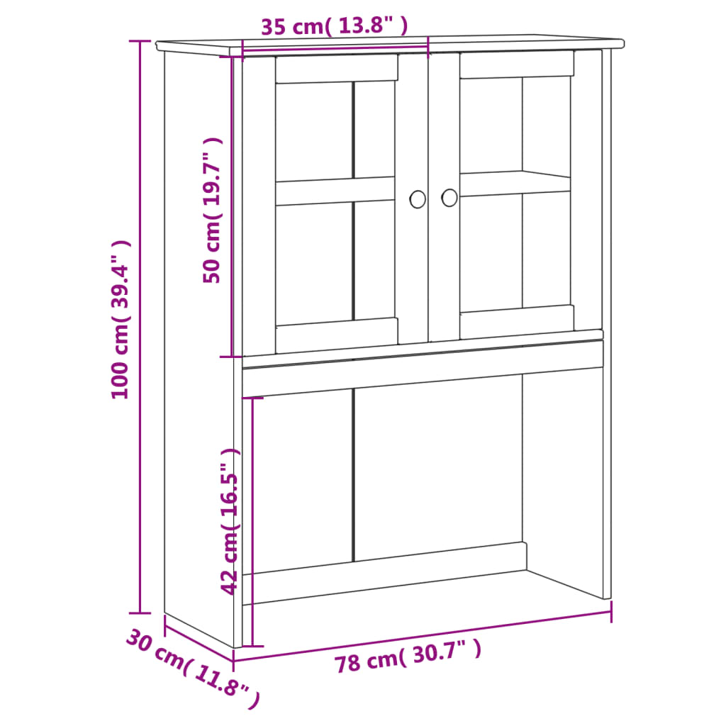 Kommode Tre heltre furu Topp VIGO 78x30x100 cm