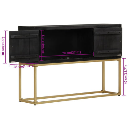 Skjenk Svart og gull 110x30x75 cm heltre mango