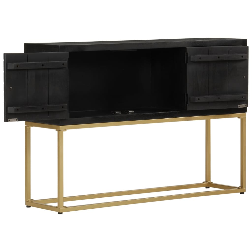 Skjenk Svart og gull 110x30x75 cm heltre mango
