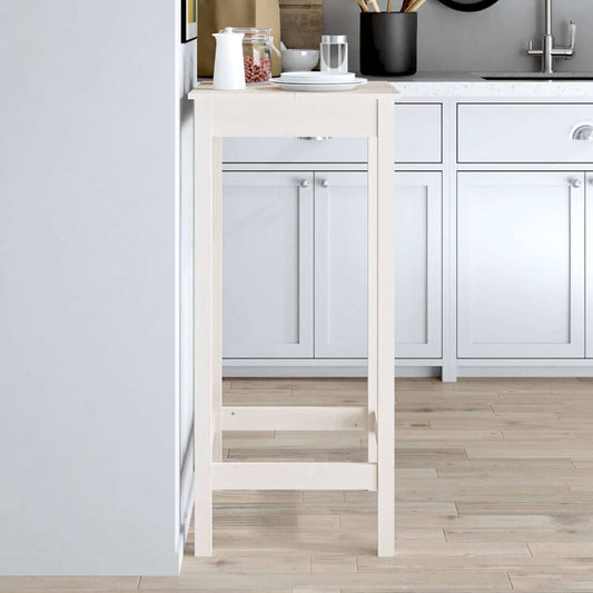 Barbord hvit 50x50x110 cm heltre furu