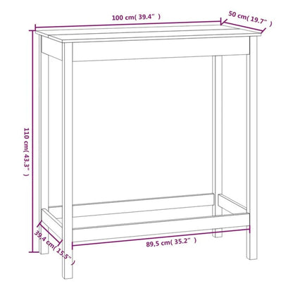 Barbord 100x50x110 cm heltre furu