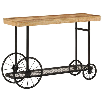 Avlastningsbord Konsollbord Tre 112x36x76 cm heltre mango og jern