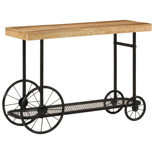 Avlastningsbord Konsollbord Tre 112x36x76 cm heltre mango og jern