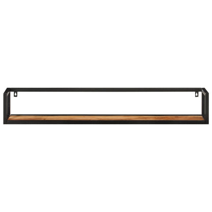 Vegghyller 2 stk 110x17x17 cm heltre akasie og jern
