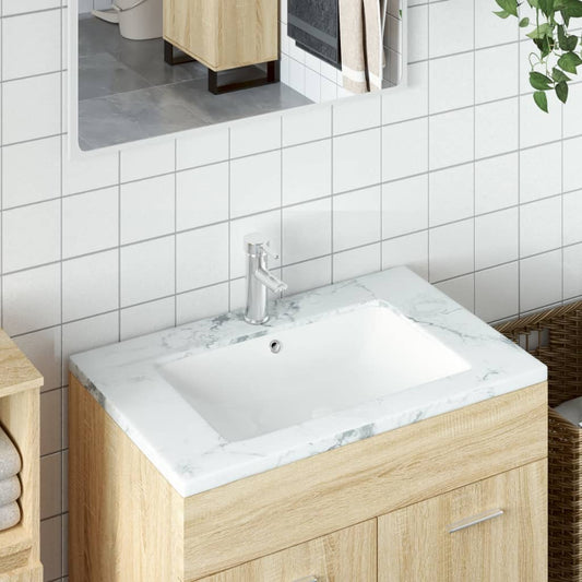 Baderomsvask Hvit 60x40x21 cm rektangulær keramikk