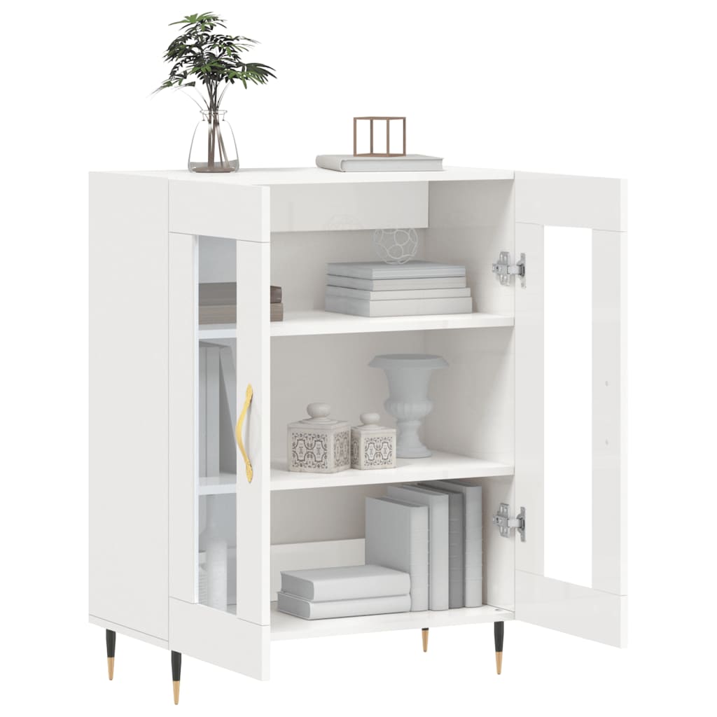 Skjenk Høyglans Hvit 69,5x34x90 cm