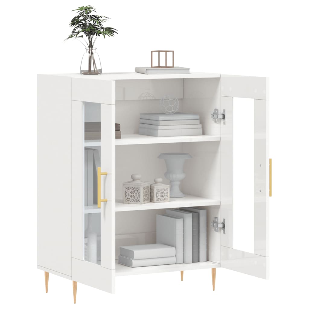 Skjenk Høyglans Hvit 69,5x34x90 cm