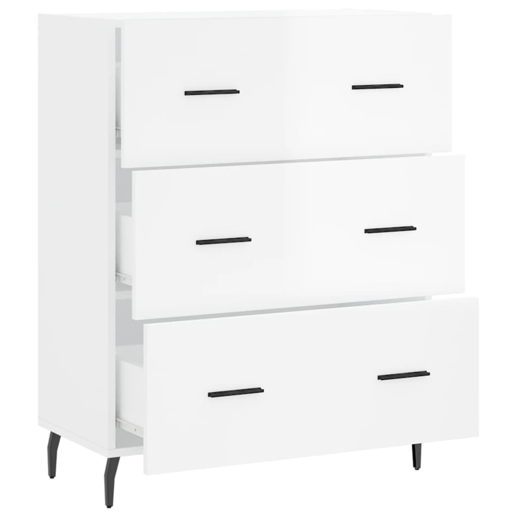 Skjenk Høyglans Hvit 69,5x34x90 cm