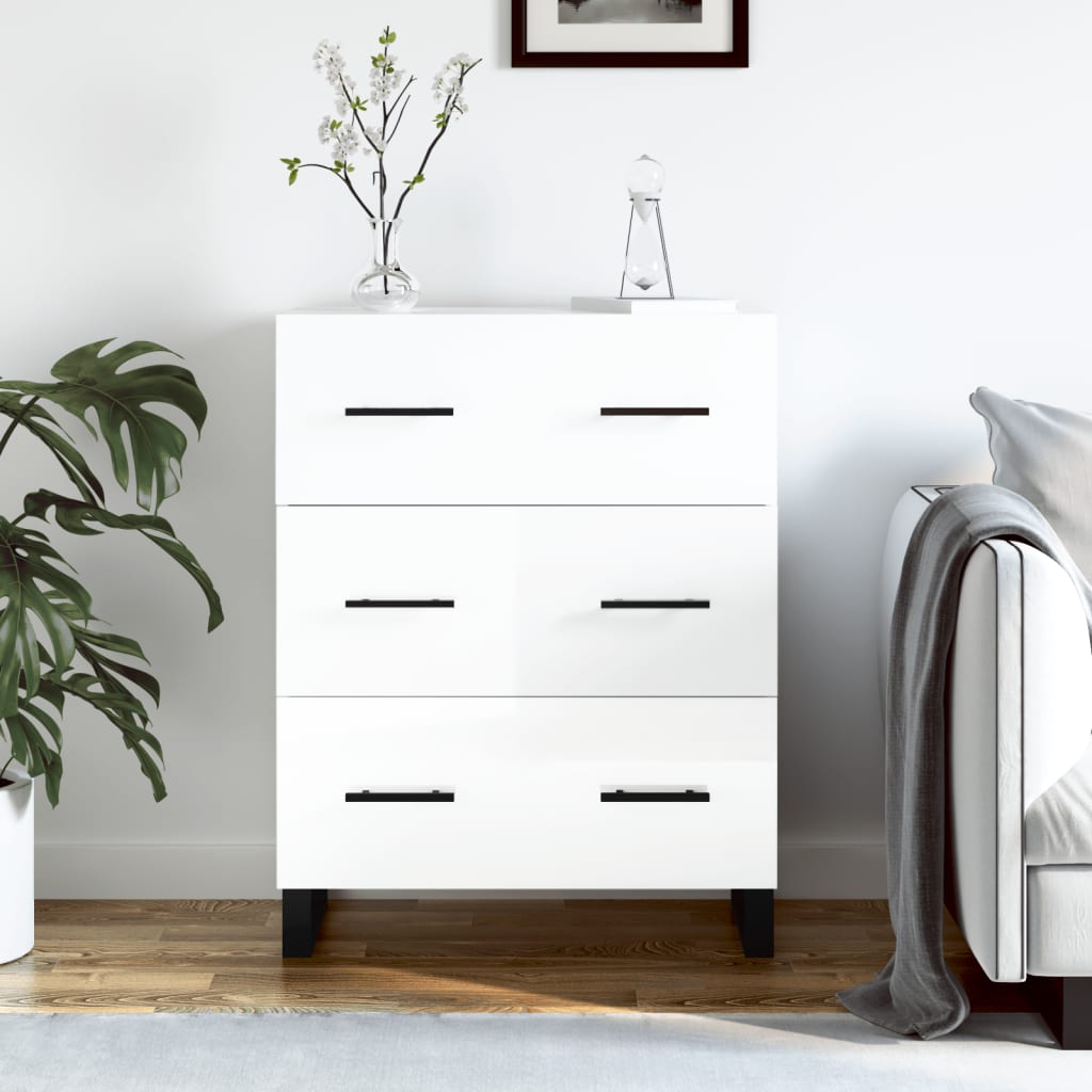 Skjenk Høyglans Hvit 69,5x34x90 cm