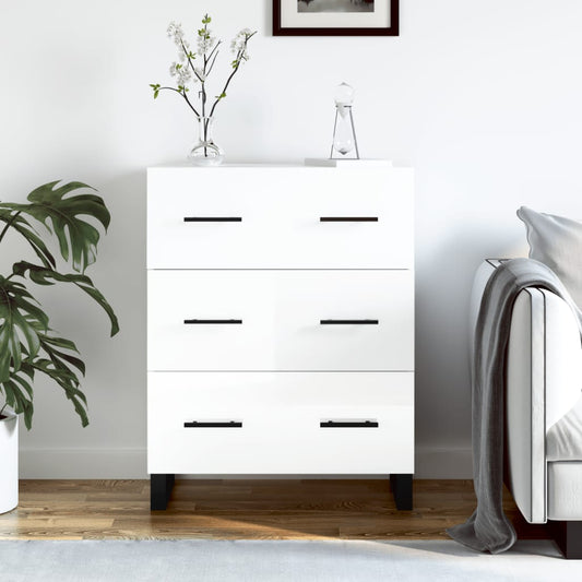 Skjenk Høyglans Hvit 69,5x34x90 cm