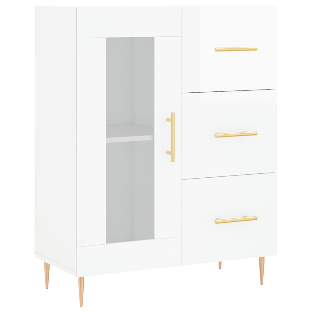 Skjenk Høyglans Hvit 69,5x34x90 cm