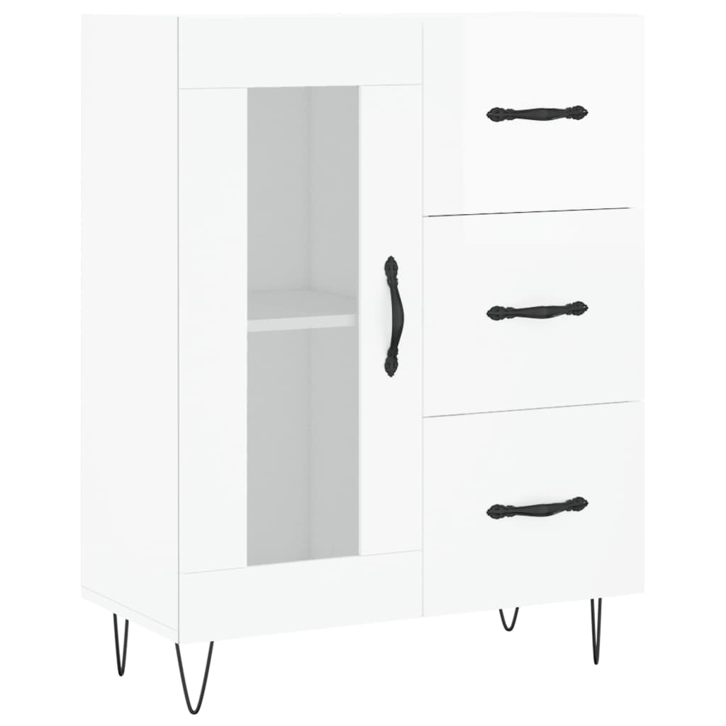 Skjenk Høyglans Hvit 69,5x34x90 cm