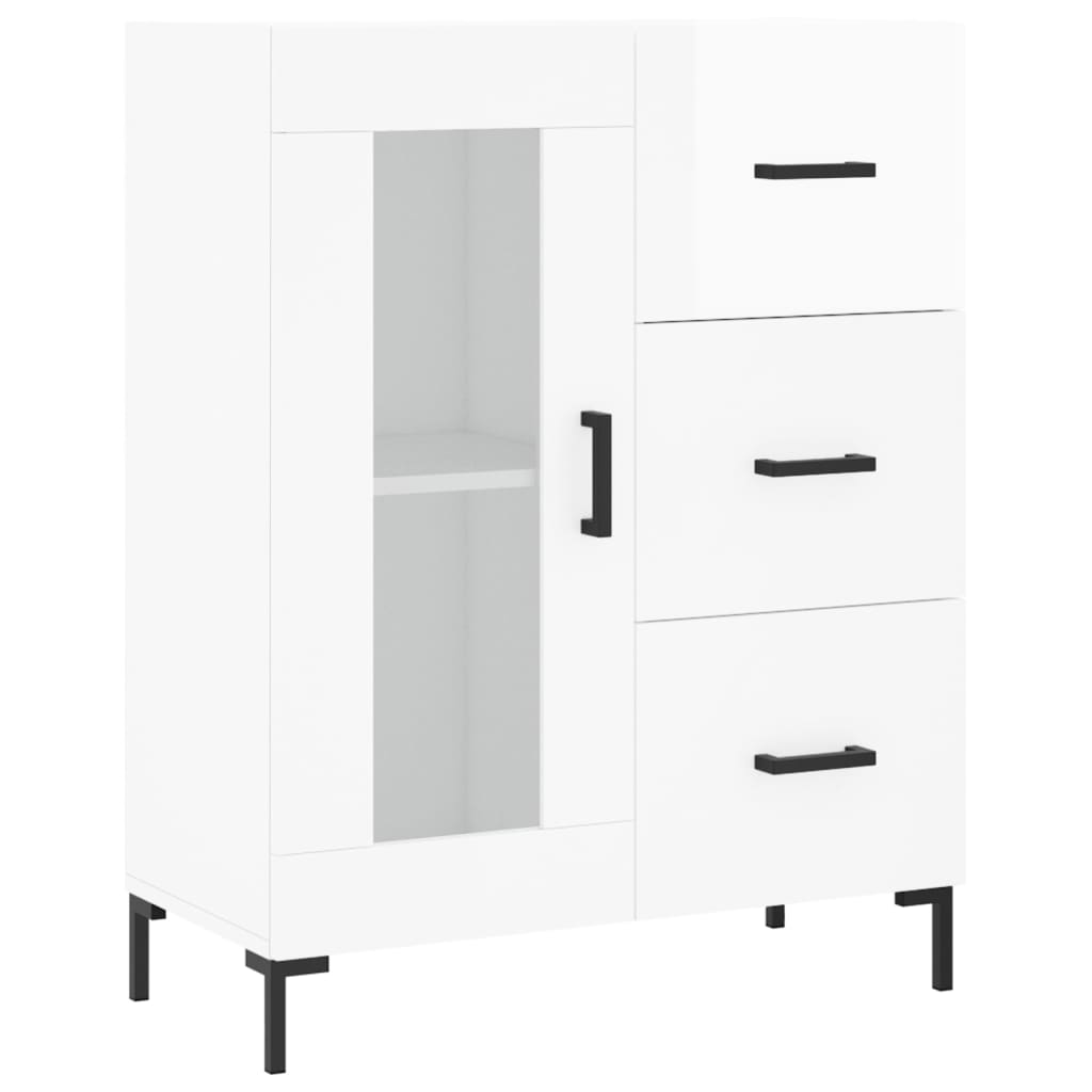 Skjenk Høyglans Hvit 69,5x34x90 cm