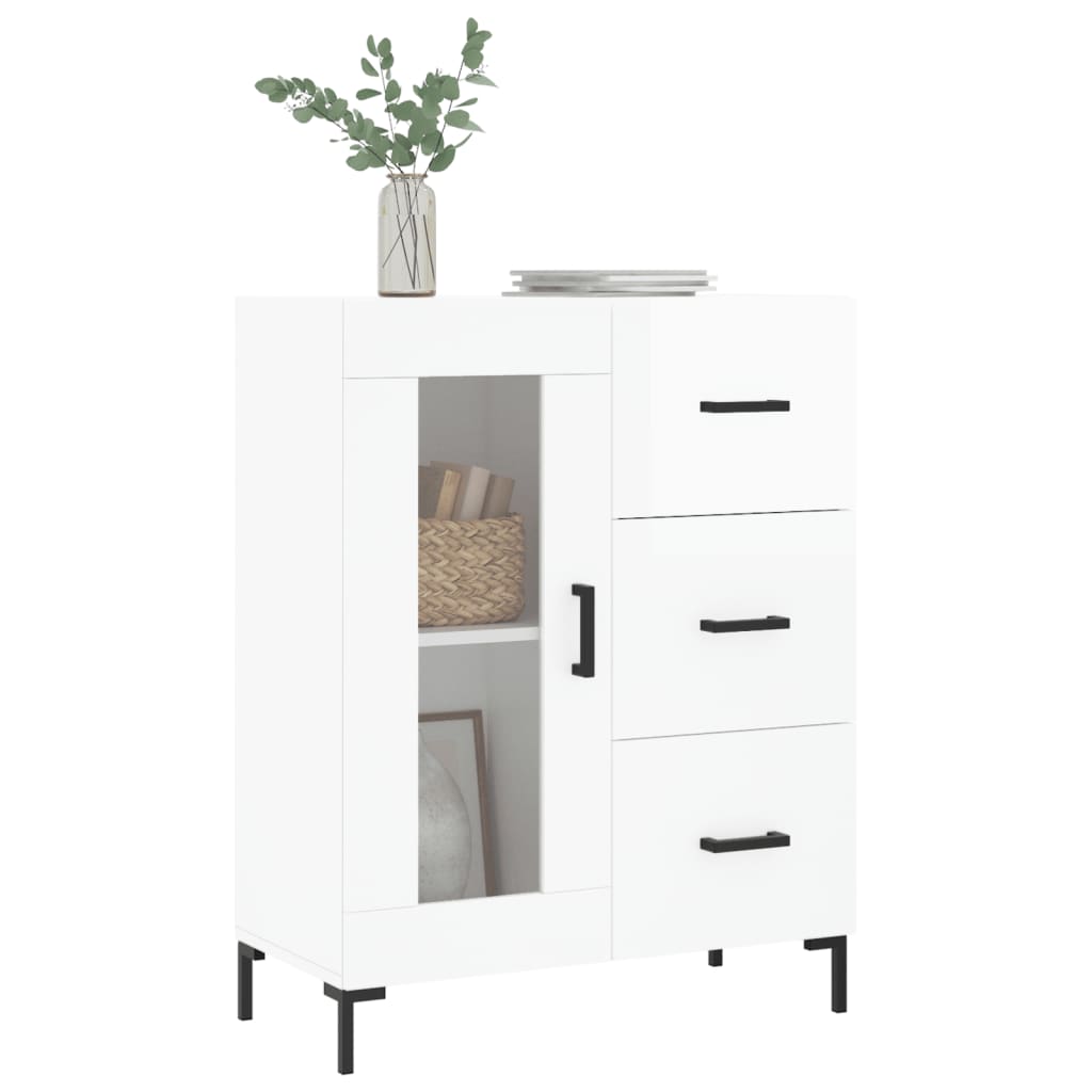 Skjenk Høyglans Hvit 69,5x34x90 cm