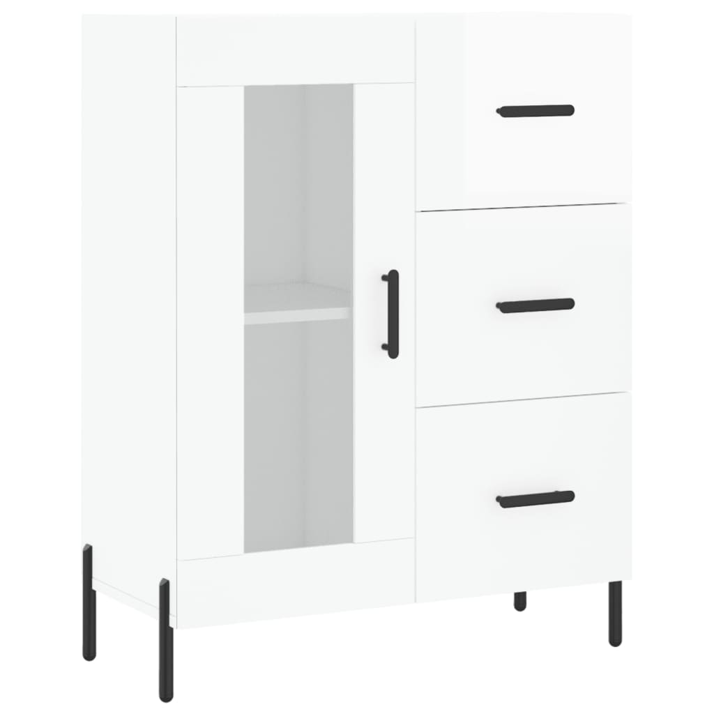 Skjenk Høyglans Hvit 69,5x34x90 cm