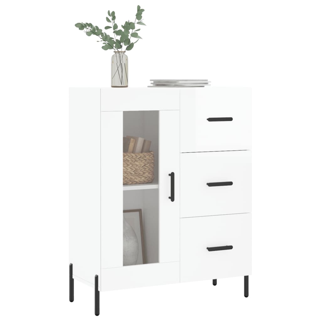 Skjenk Høyglans Hvit 69,5x34x90 cm