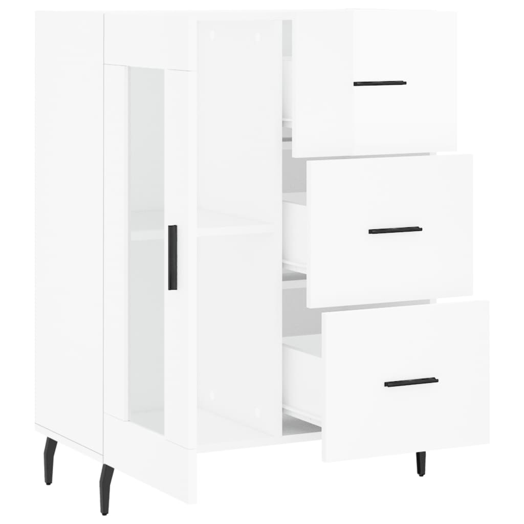 Skjenk Høyglans Hvit 69,5x34x90 cm