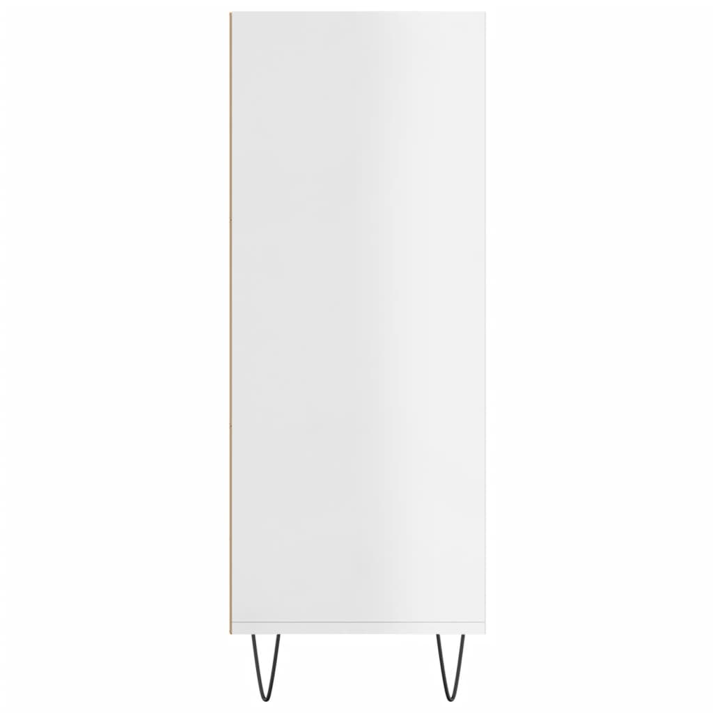 Bokhylle høyglans hvit 69,5x32,5x90 cm konstruert tre