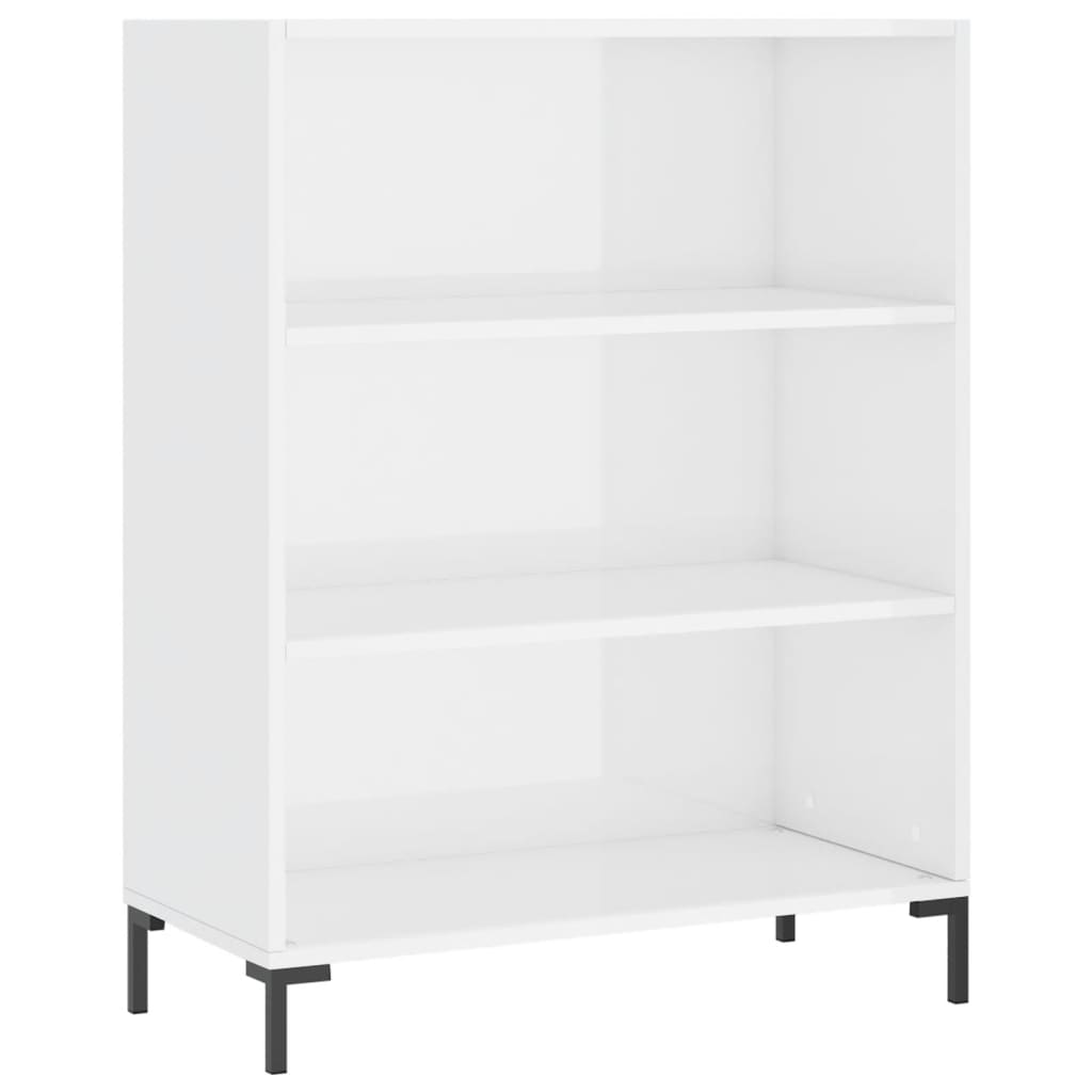 Bokhylle Høyglans Hvit 69,5x32,5x90 cm