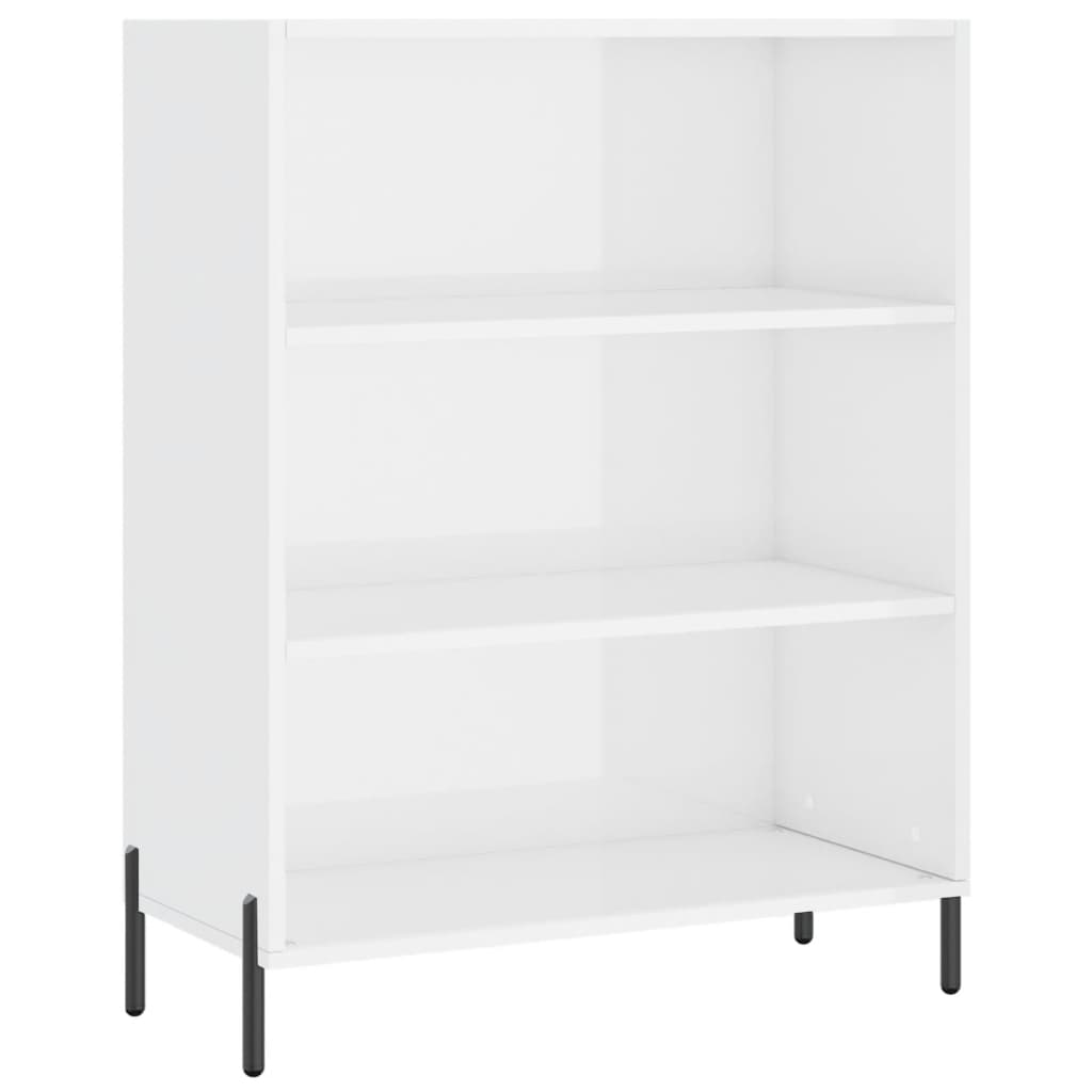 Bokhylle Høyglans Hvit 69,5x32,5x90 cm