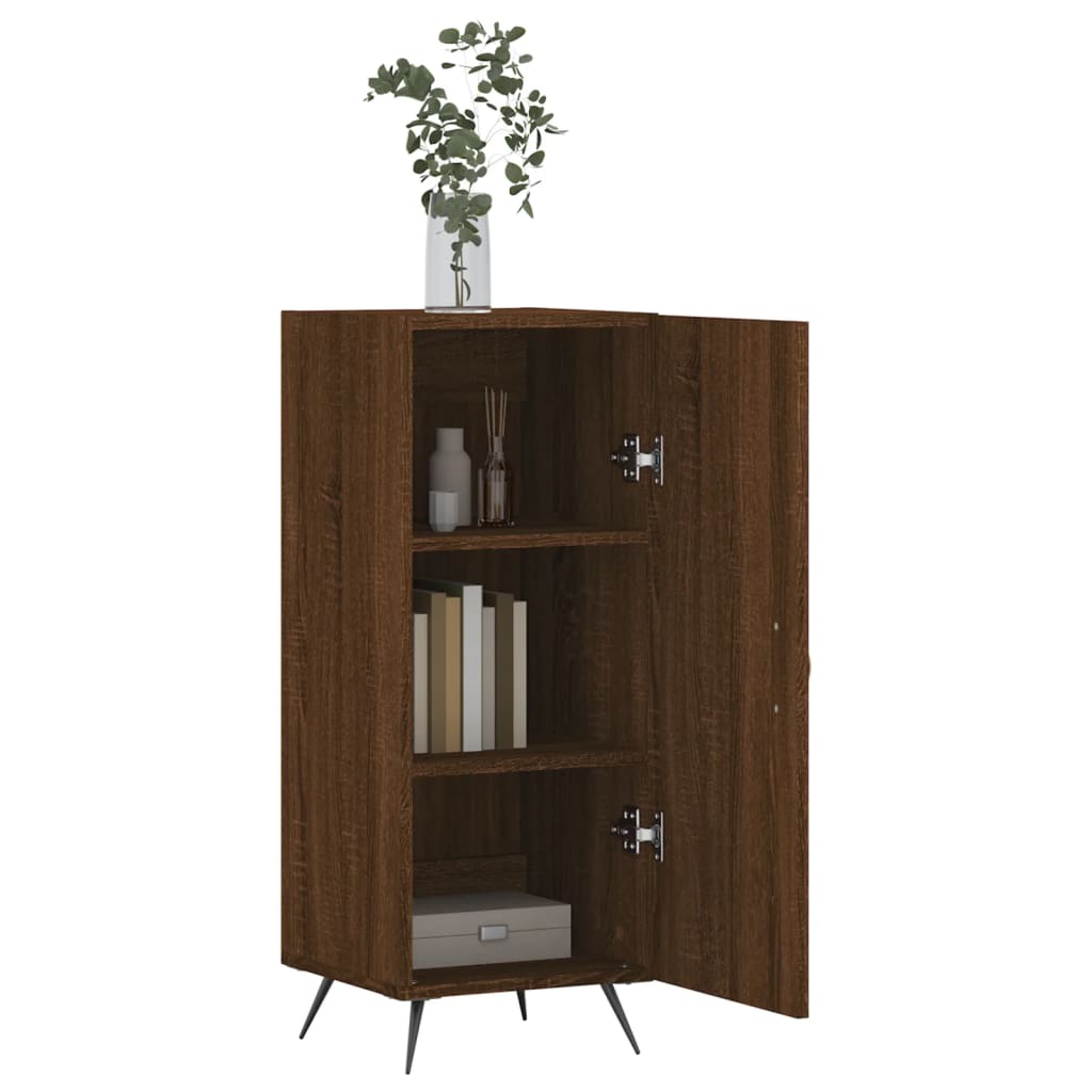 Skjenk brun eik 34,5x34x90 cm konstruert tre